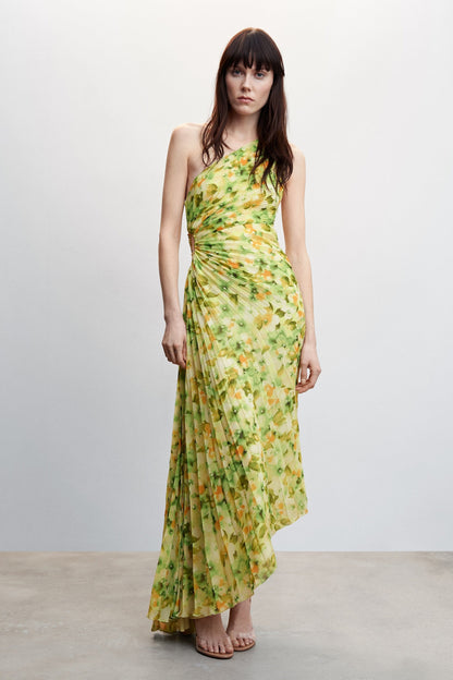 Riva Floral Printed One Shoulder Maxi Dress