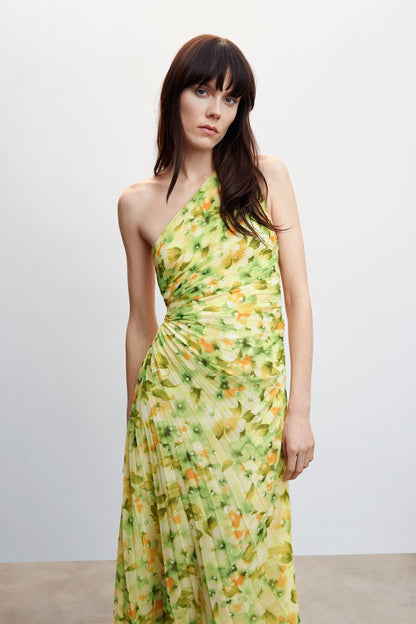 Riva Floral Printed One Shoulder Maxi Dress