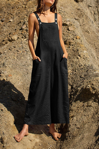 LINEN Pocket Front Overalls