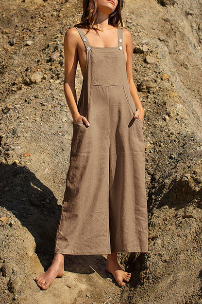 LINEN Pocket Front Overalls