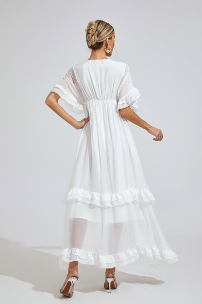 Axton White A-line Skater Dress