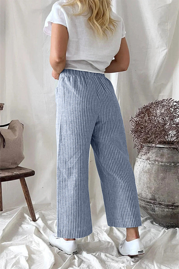 Cotton Linen Loose Fashion Casual Straight Leg Pants Women's Clothes