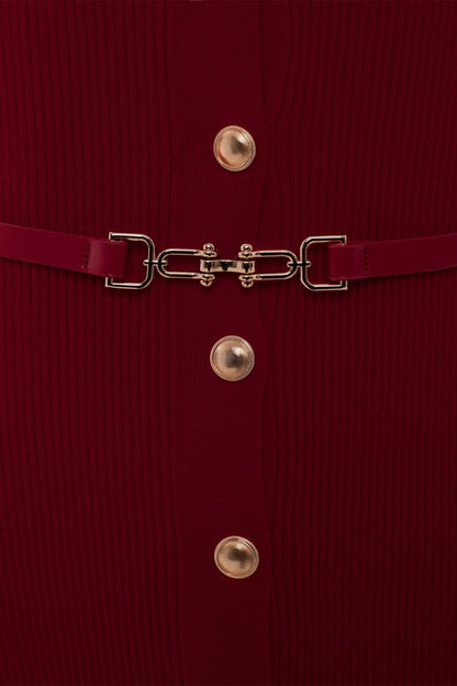 Alva V-neck Knit Midi Dress