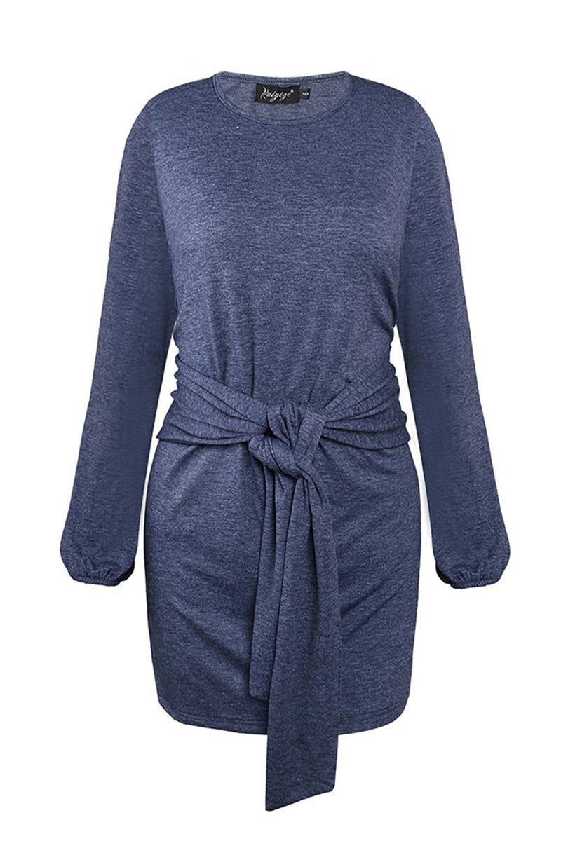 New Mini Dress With Belt(3 Colors)