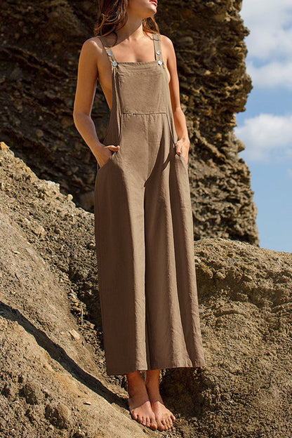LINEN Pocket Front Overalls