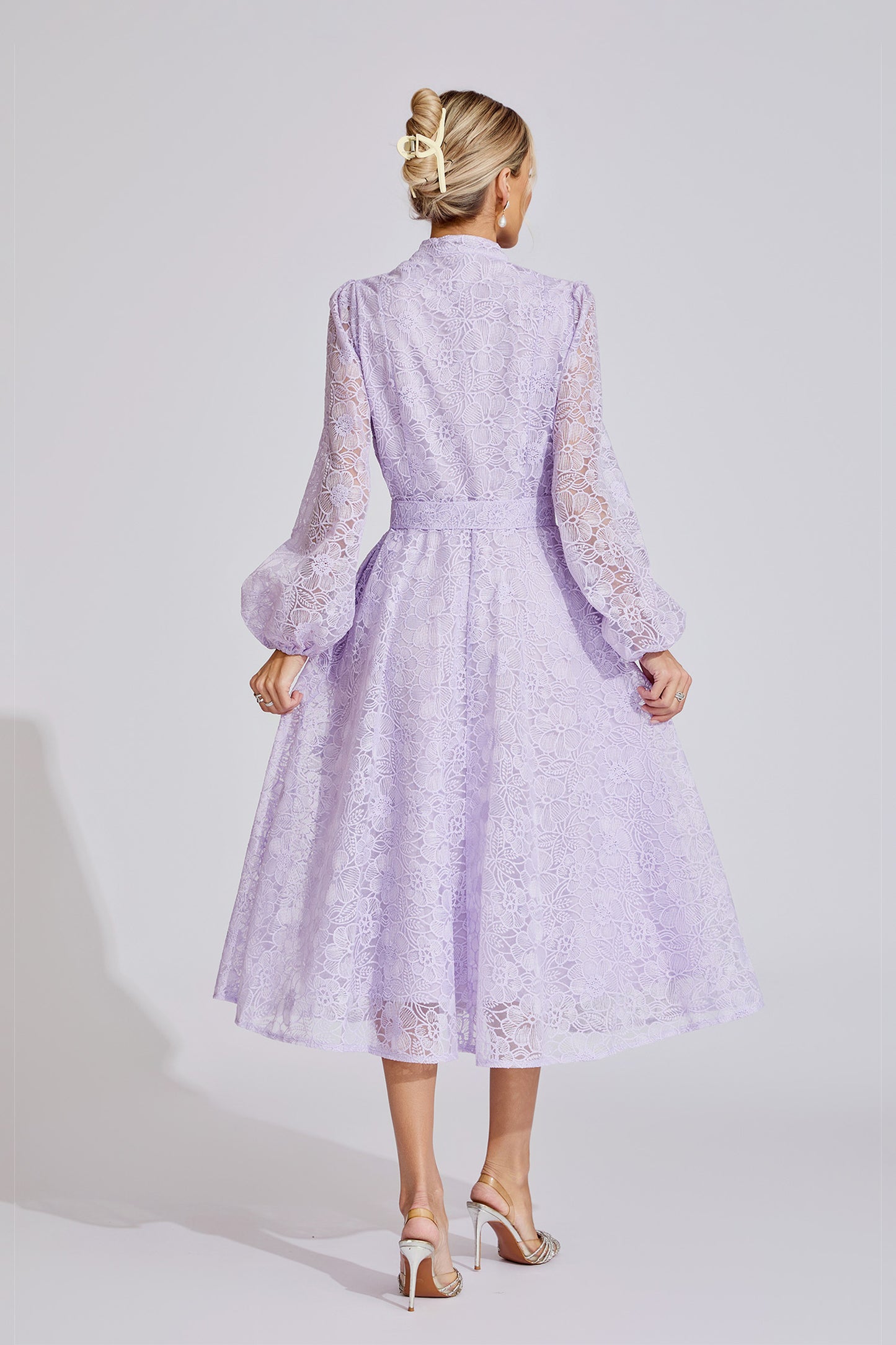 Ada  Purple  Embroidered Lace Maxi Dress