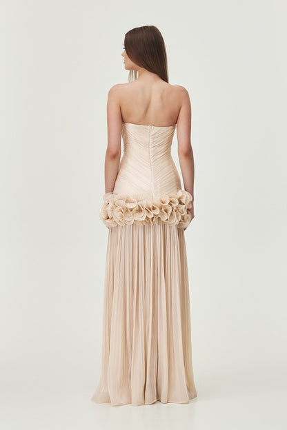 Chloe Strapless Ruffle Maxi Dress