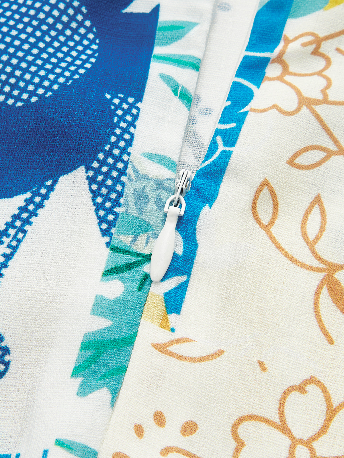 Lemonade Print Lace Trim Long Dress