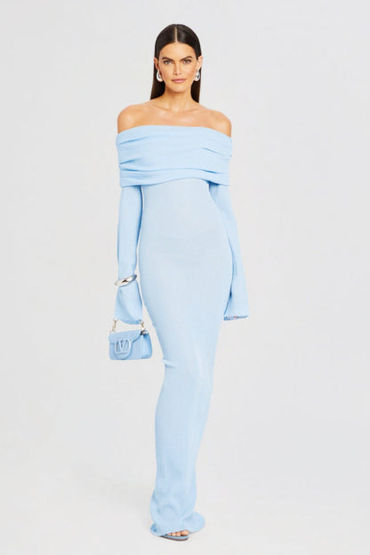 Liz Off Shoulder Maxi Knit Dress