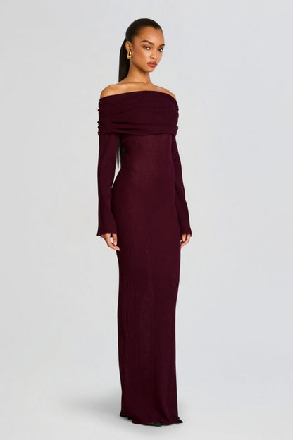 Liz Off Shoulder Maxi Knit Dress