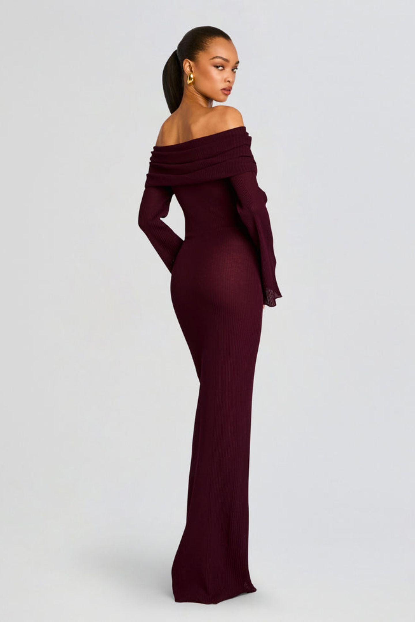Liz Off Shoulder Maxi Knit Dress