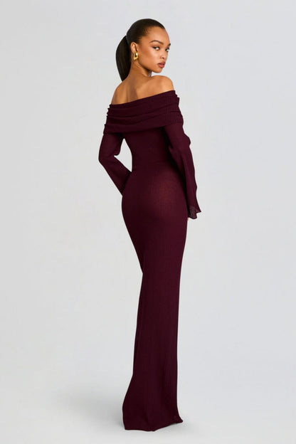 Liz Off Shoulder Maxi Knit Dress