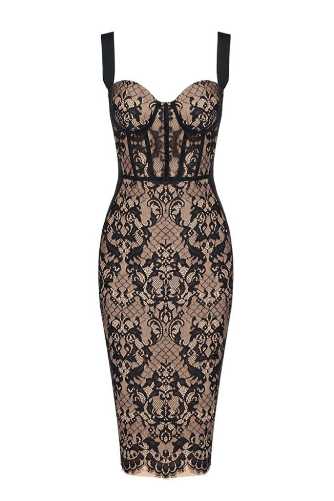 Moira Lace Bandage Midi Dress