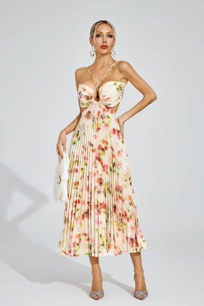 Graham Floral Pleated Maxi Dress