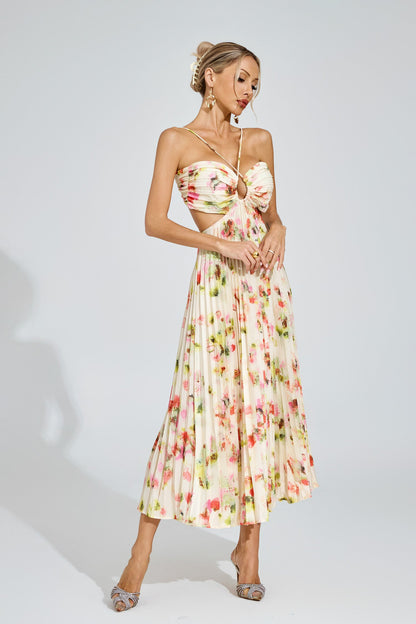 Graham Floral Pleated Maxi Dress