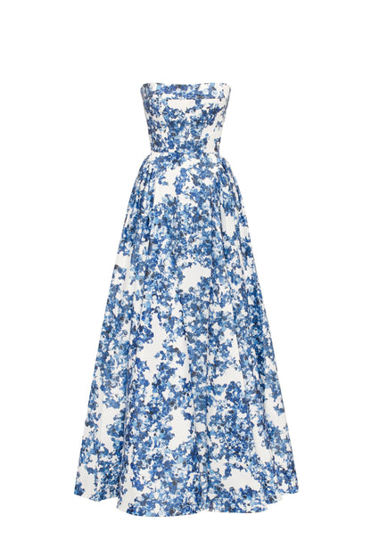 Floral Off-Shoulder Sleeveless Midi Dress