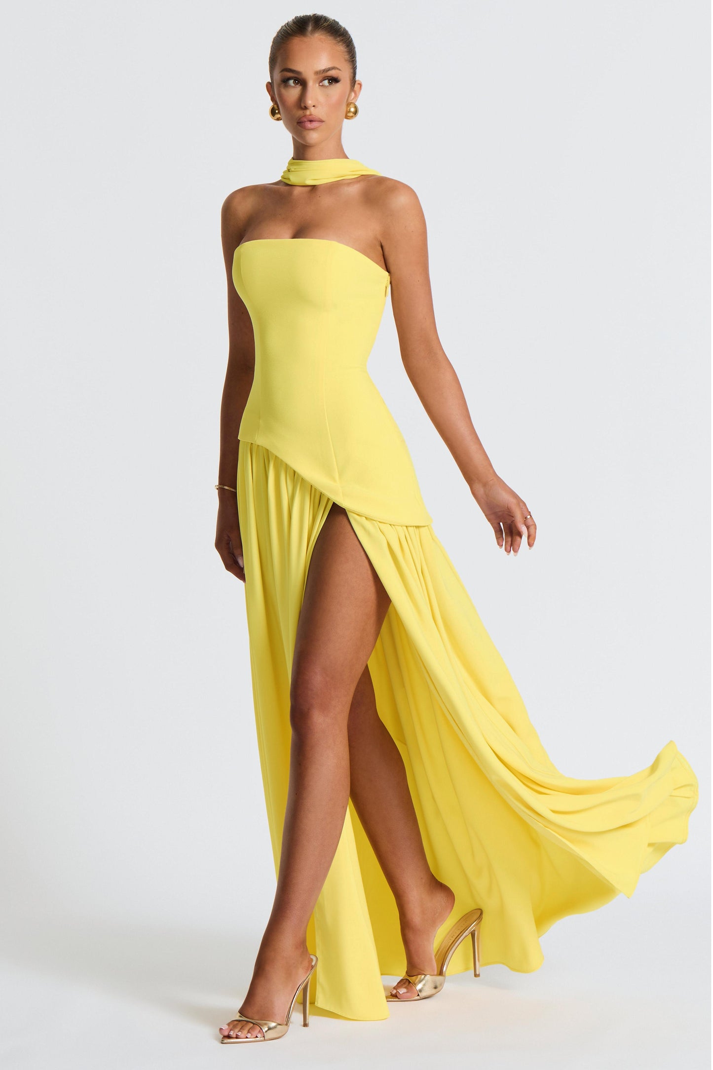 Splicing Off-Shoulder Split Maxi Dress