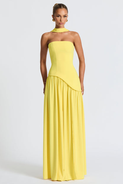 Splicing Off-Shoulder Split Maxi Dress