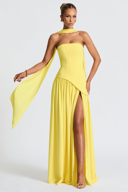 Splicing Off-Shoulder Split Maxi Dress