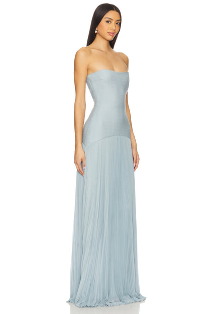 Solid Splicing Off-Shoulder Maxi Dress