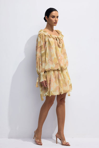 Shirley Floral Print Puff Sleeve Mini Dress