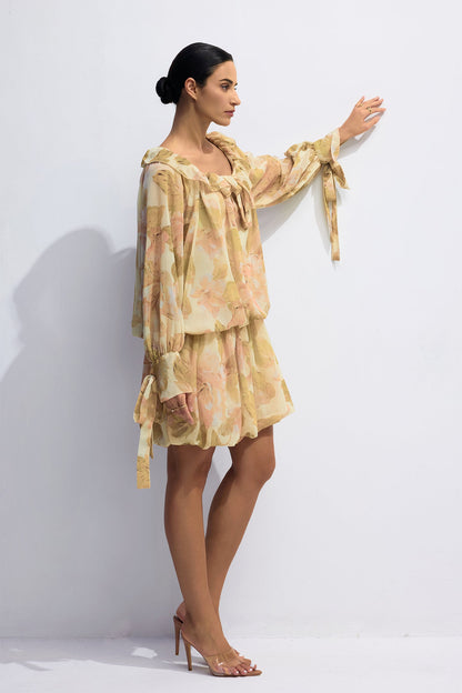 Shirley Floral Print Puff Sleeve Mini Dress