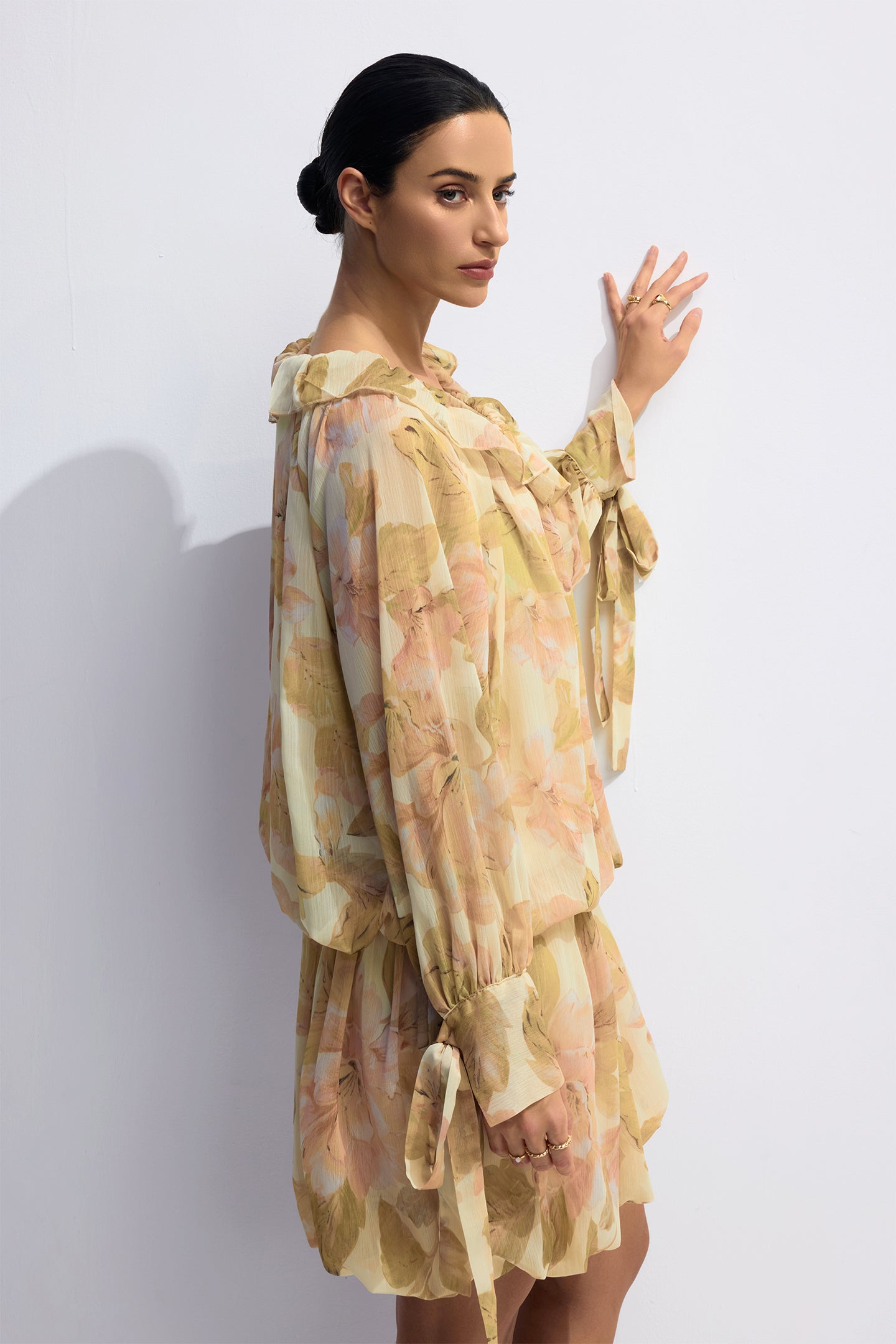 Shirley Floral Print Puff Sleeve Mini Dress