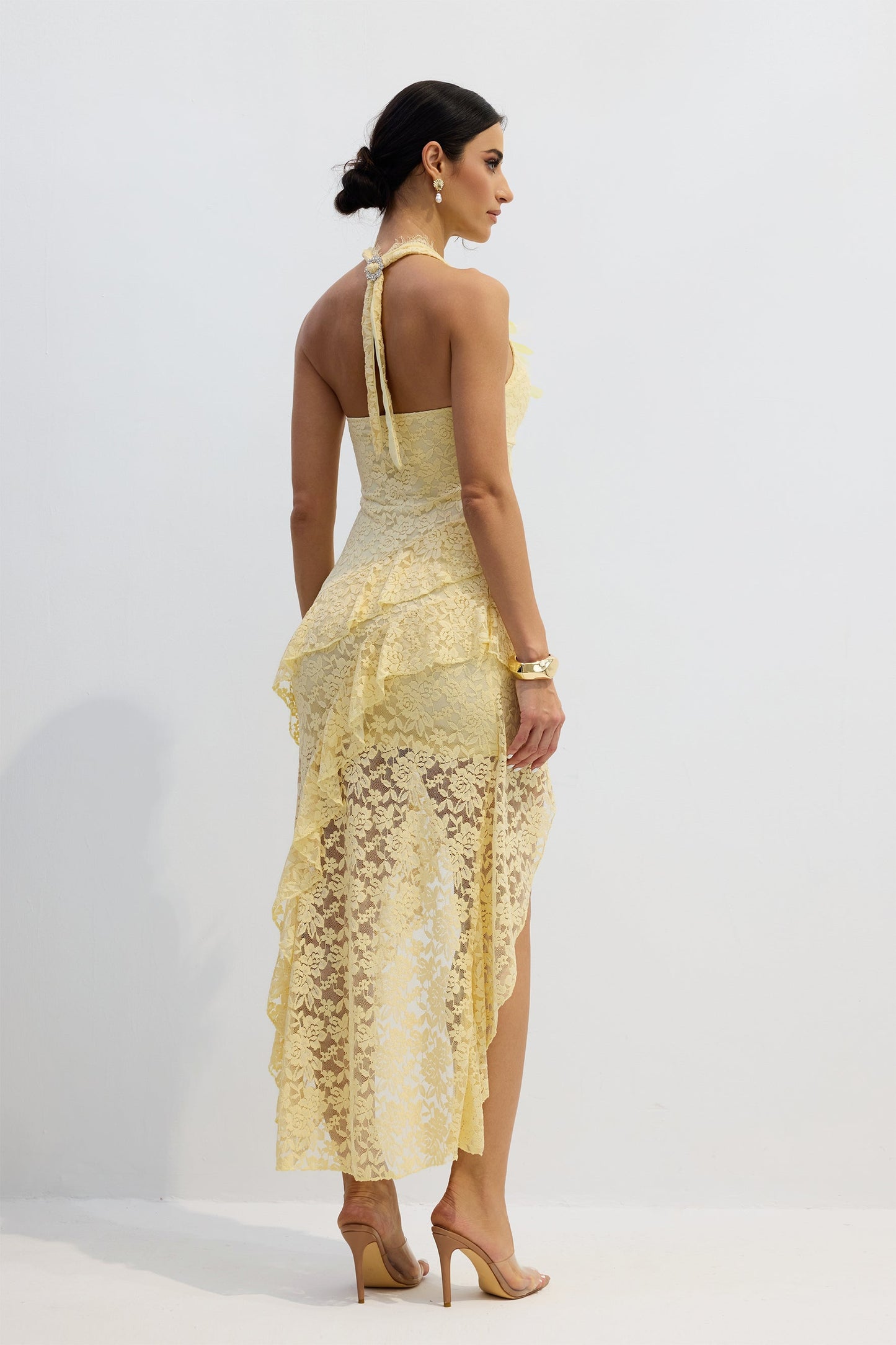 Jillian Asymmetrical Hem Lace Mini Dress