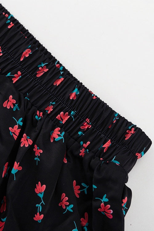 Ella Floral Print Puff Sleeve Mini Skirt Set