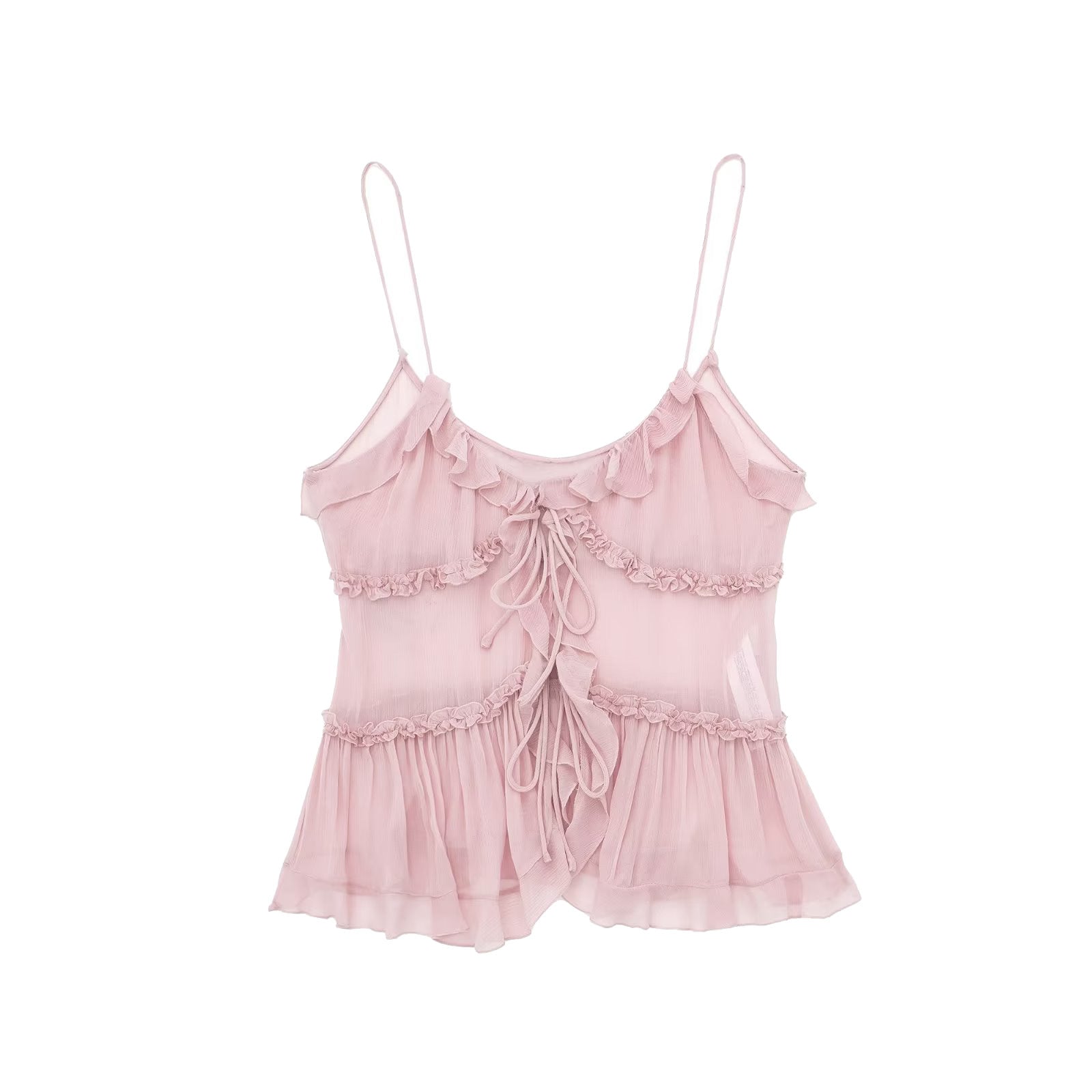 Women's Sheer Layered Embellished Camisole Top Camisole