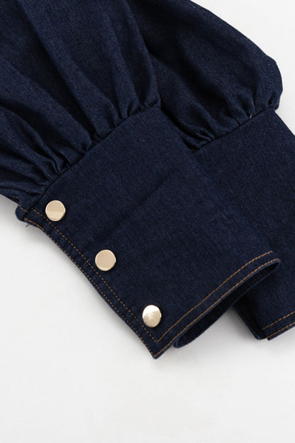 Lena Puff Sleeve Denim Mini Dress