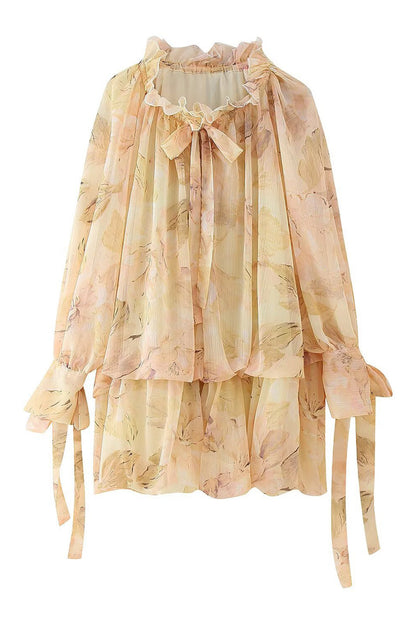 Shirley Floral Print Puff Sleeve Mini Dress