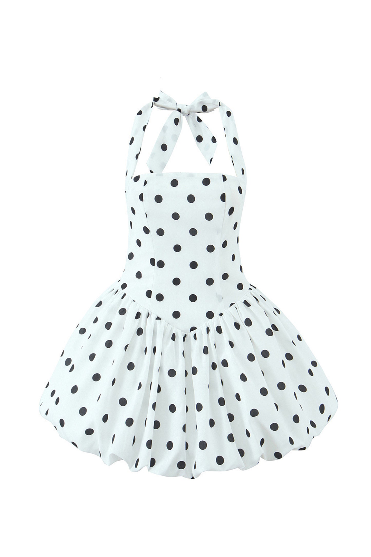 Vivianne Polka Dot Bubble Hem Mini Dress