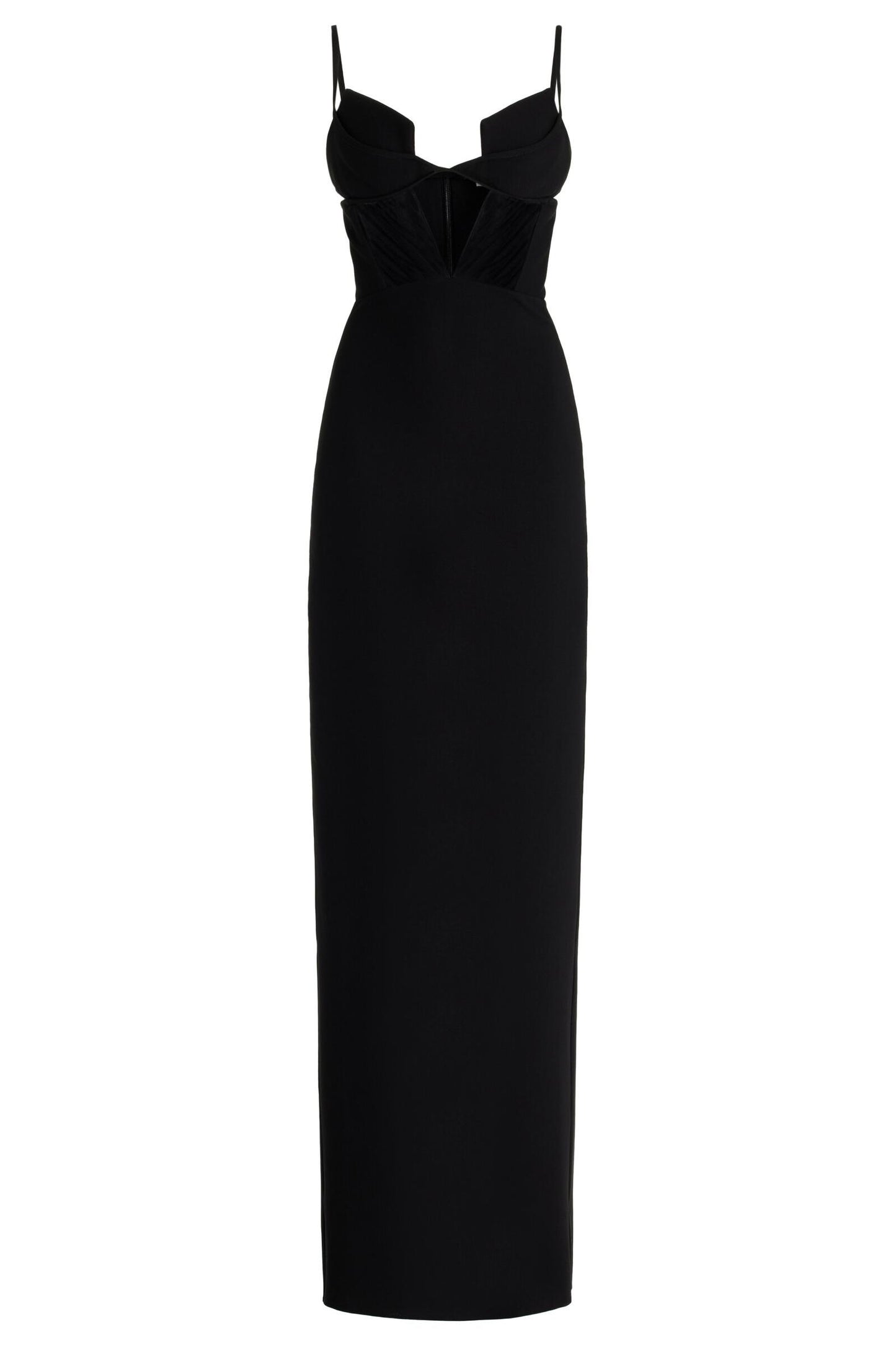Solid Cut-Out Splicing Maxi Dress