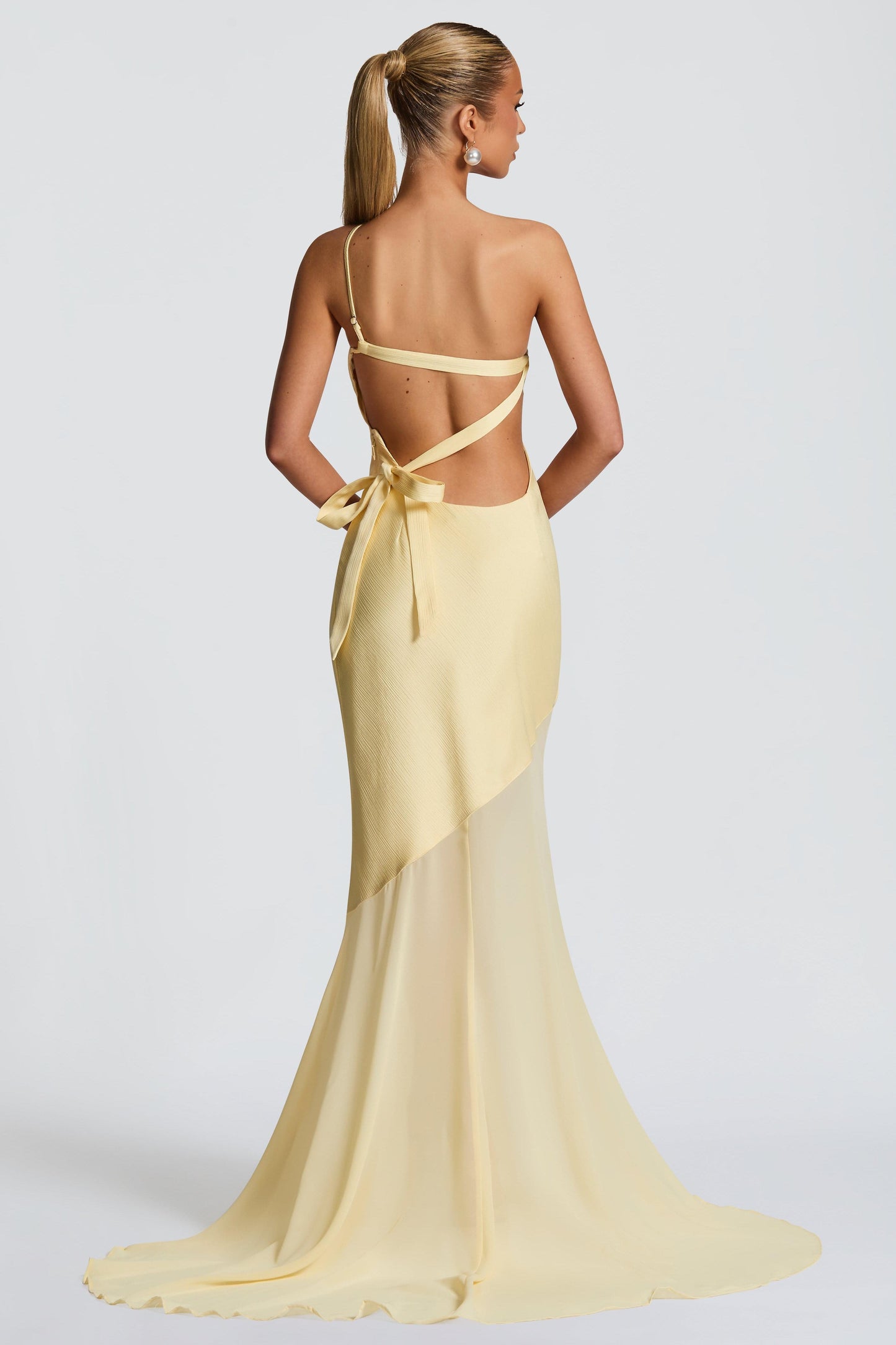 Satin One-Shoulder Maxi Dress