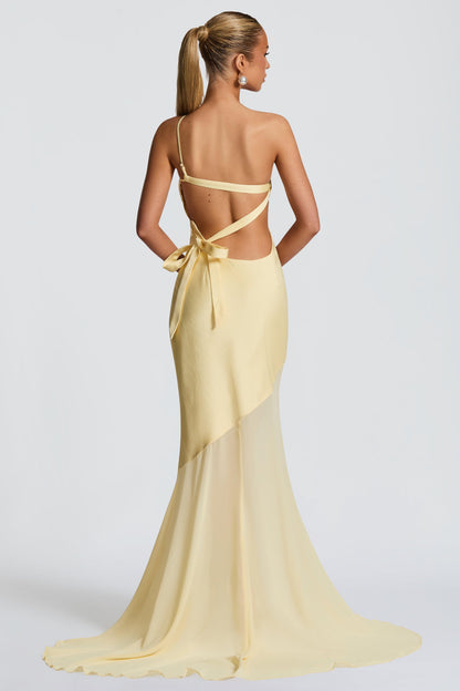 Satin One-Shoulder Maxi Dress