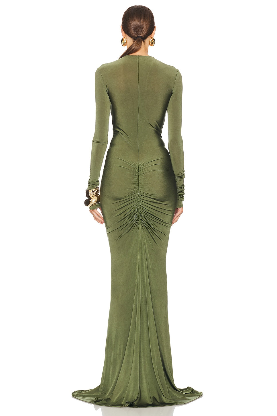 Solid V-Neck Cut-Out Maxi Dress