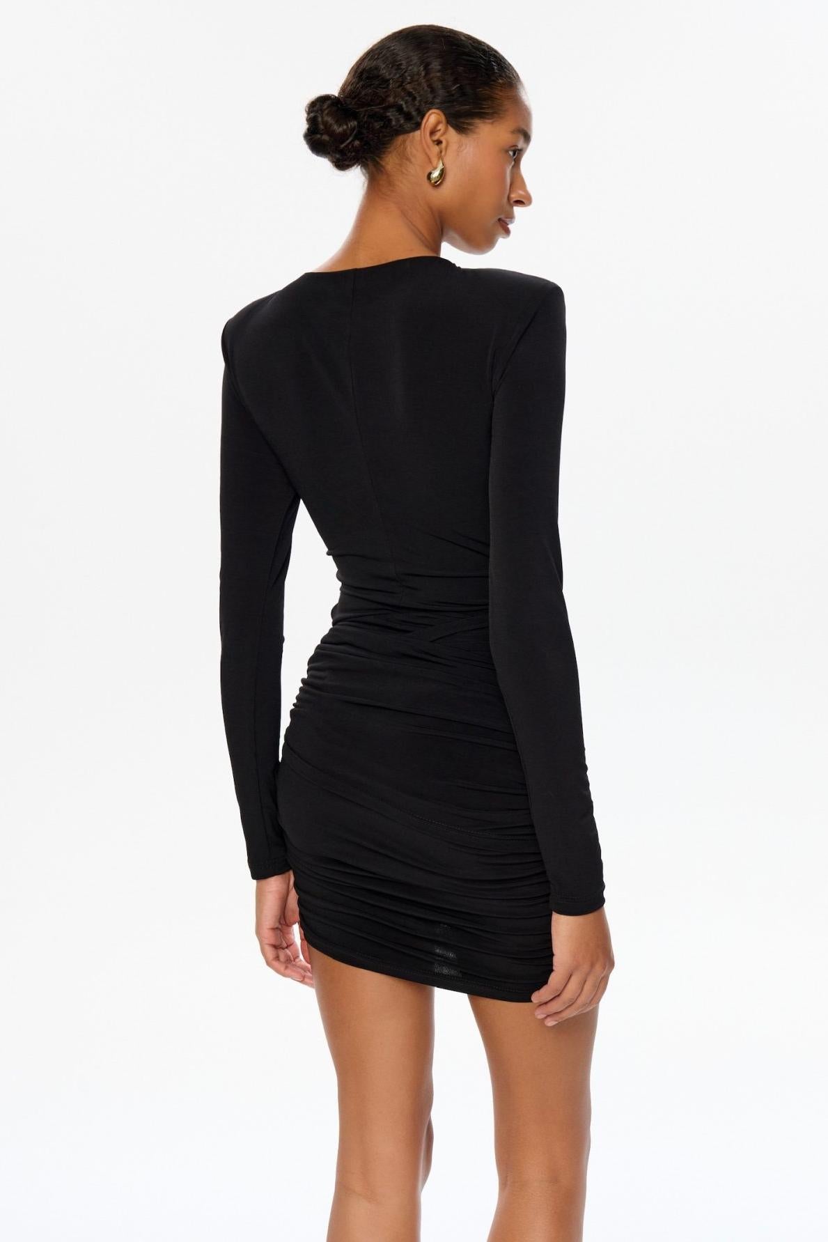 Jersey Cut-Out Metal Decorations Mini Dress