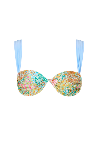 Paisley Print Halter Neck Bikini Three Piece Set