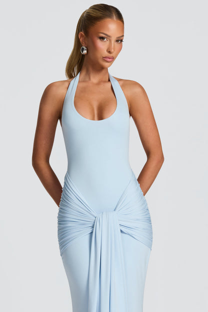Jersey Halter Neck Tie-Up Maxi Dress