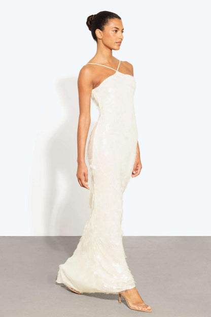 Sequin Halter Neck Sleeveless Maxi Dress