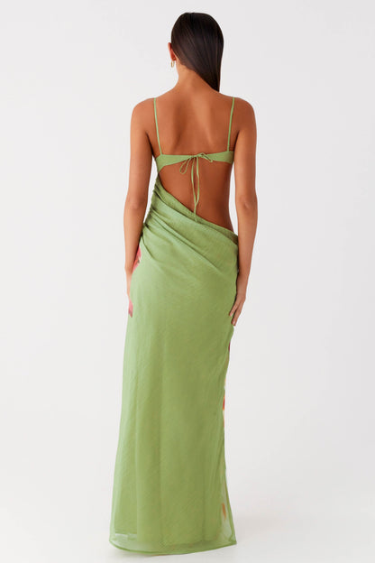 Jersey Floral Metal Decorations Maxi Dress