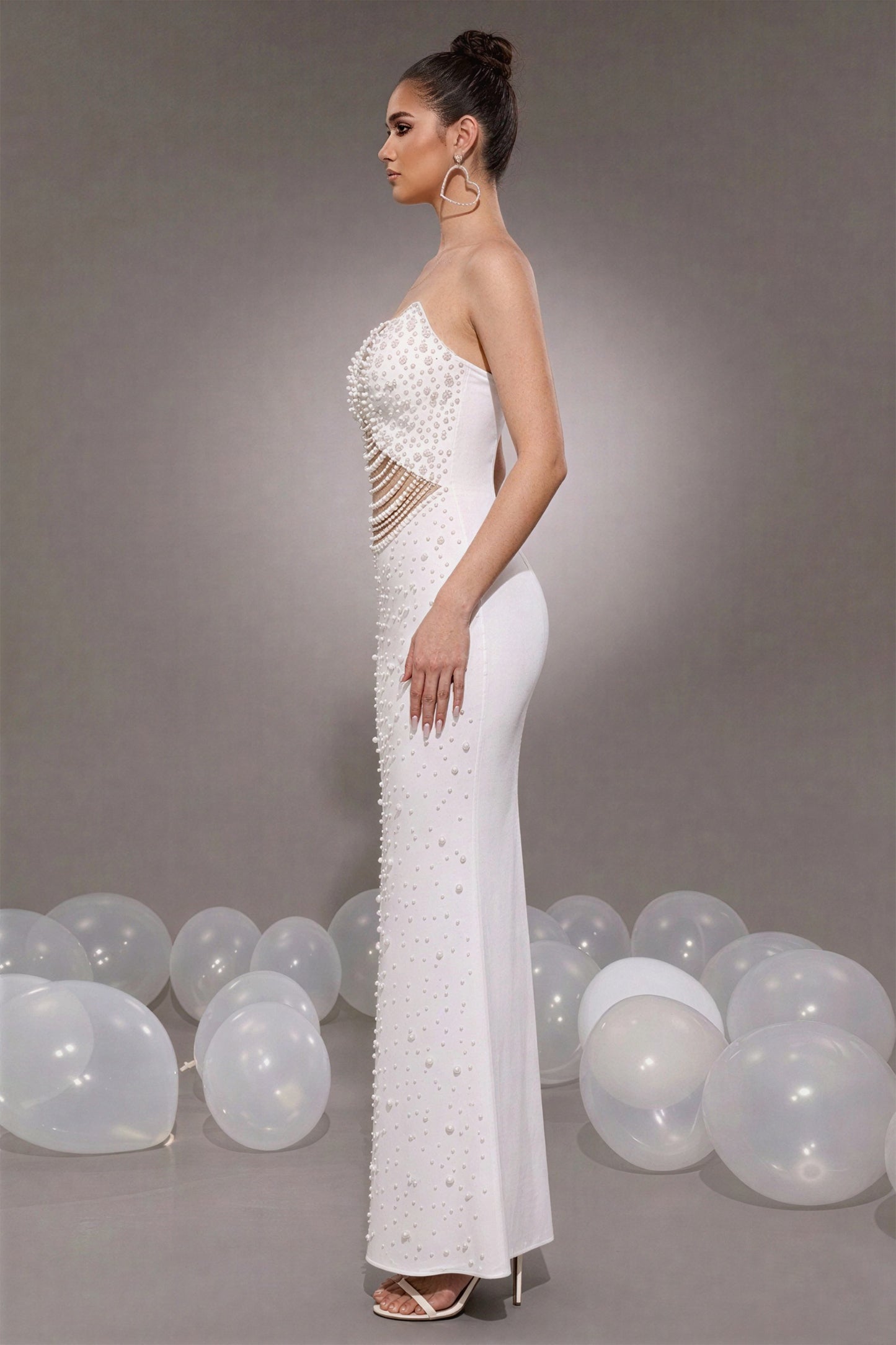 Bandage Rivet Rhinestone Maxi Dress
