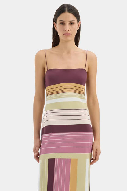 Jersey Abstract Print Slip Midi Dress