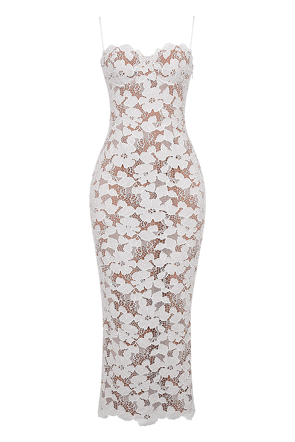 Lace Tie-Up Slip Maxi Dress
