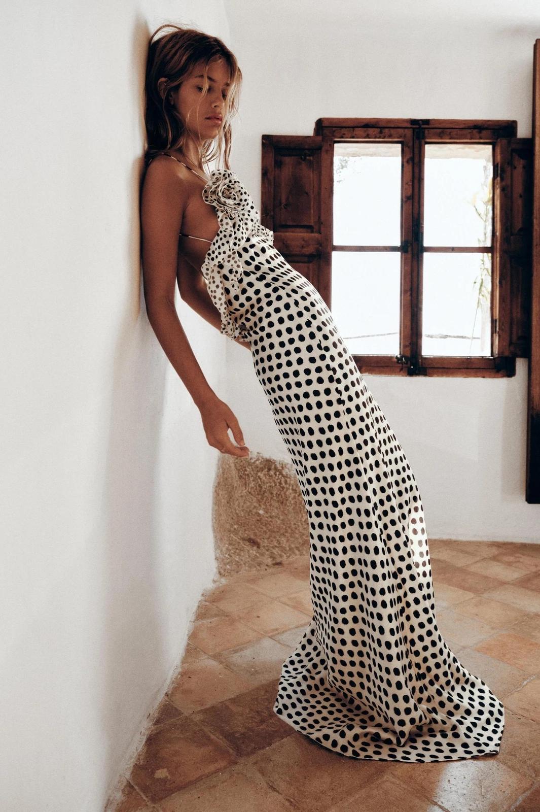 Polka Dot Ruffle Slip Maxi Dress