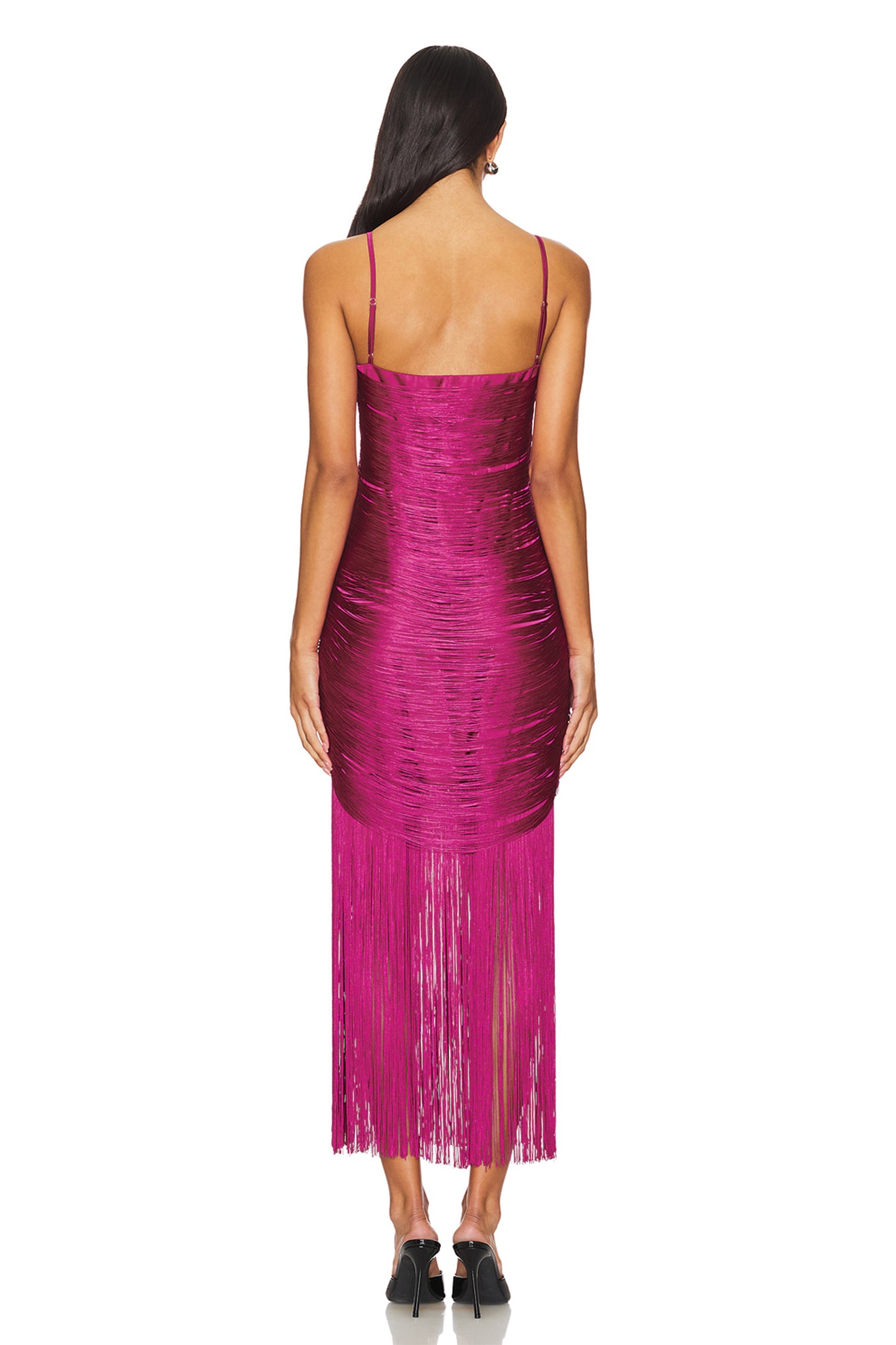 Bandage Tassel Slip Midi Dress