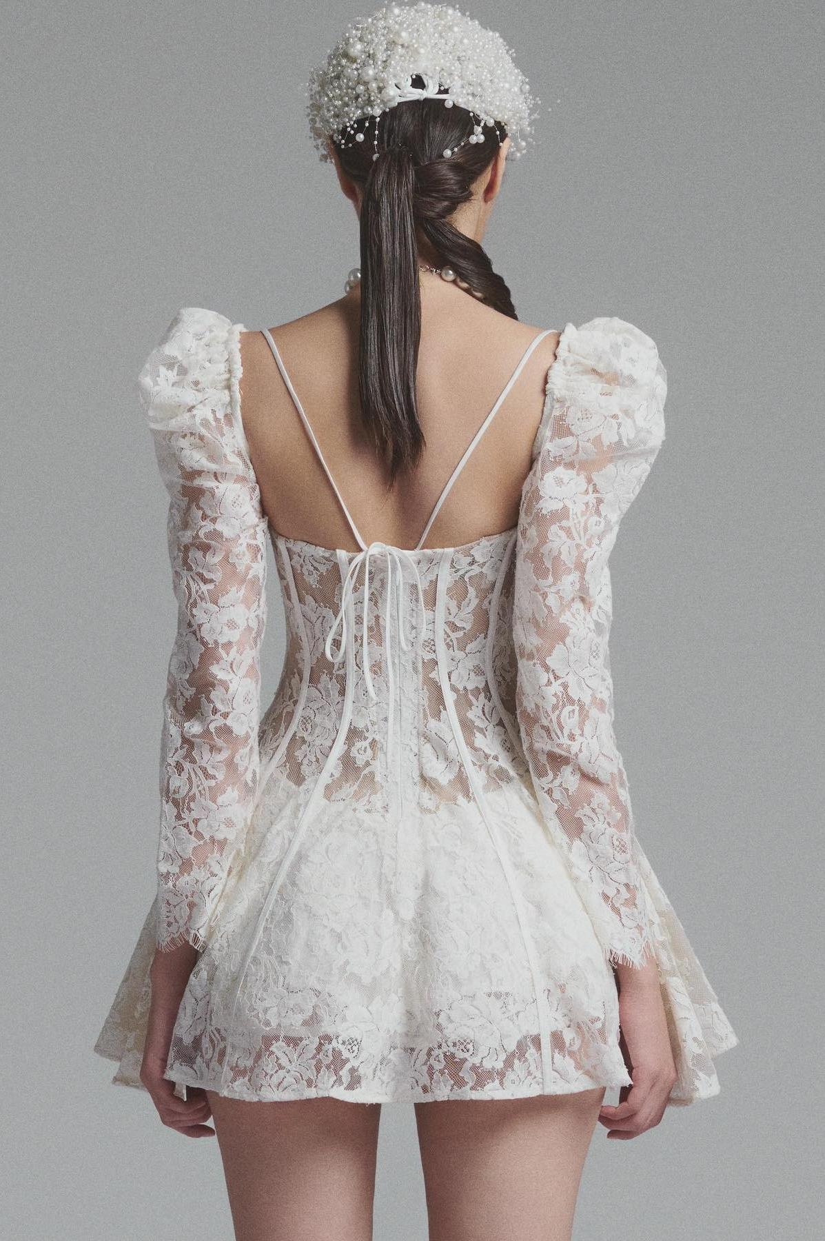 Lace Corset See-Through Mini Dress