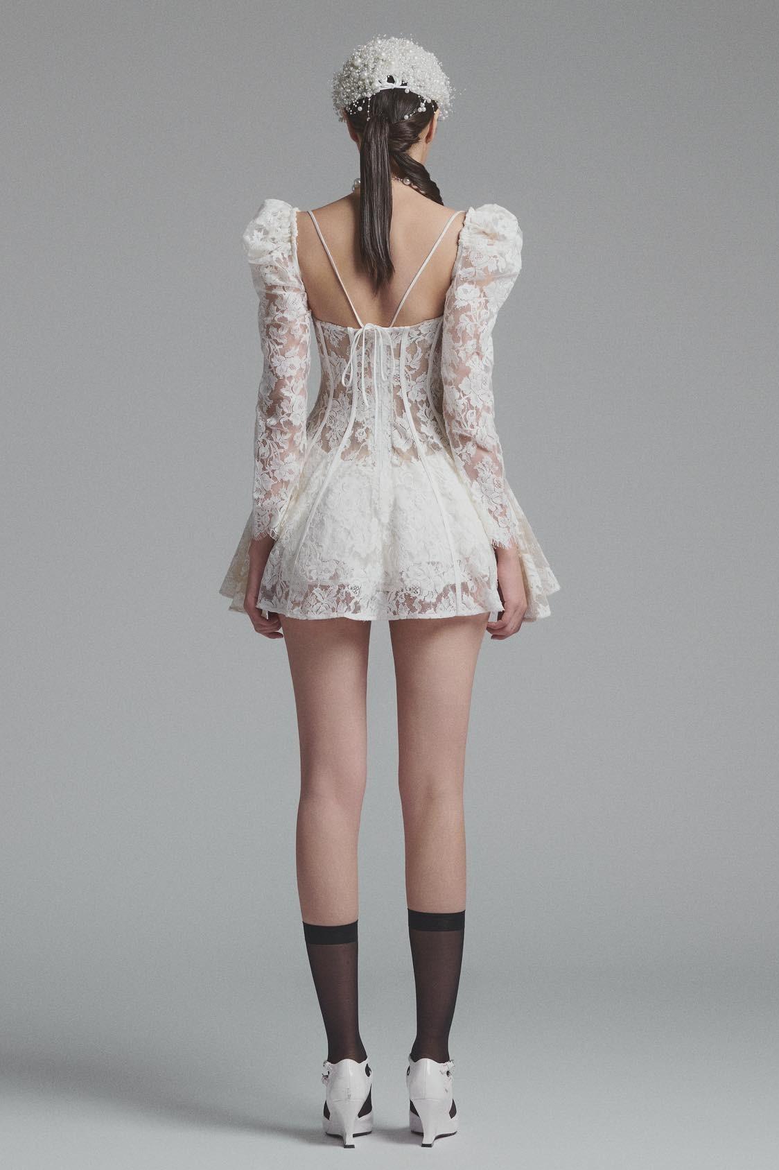 Lace Corset See-Through Mini Dress
