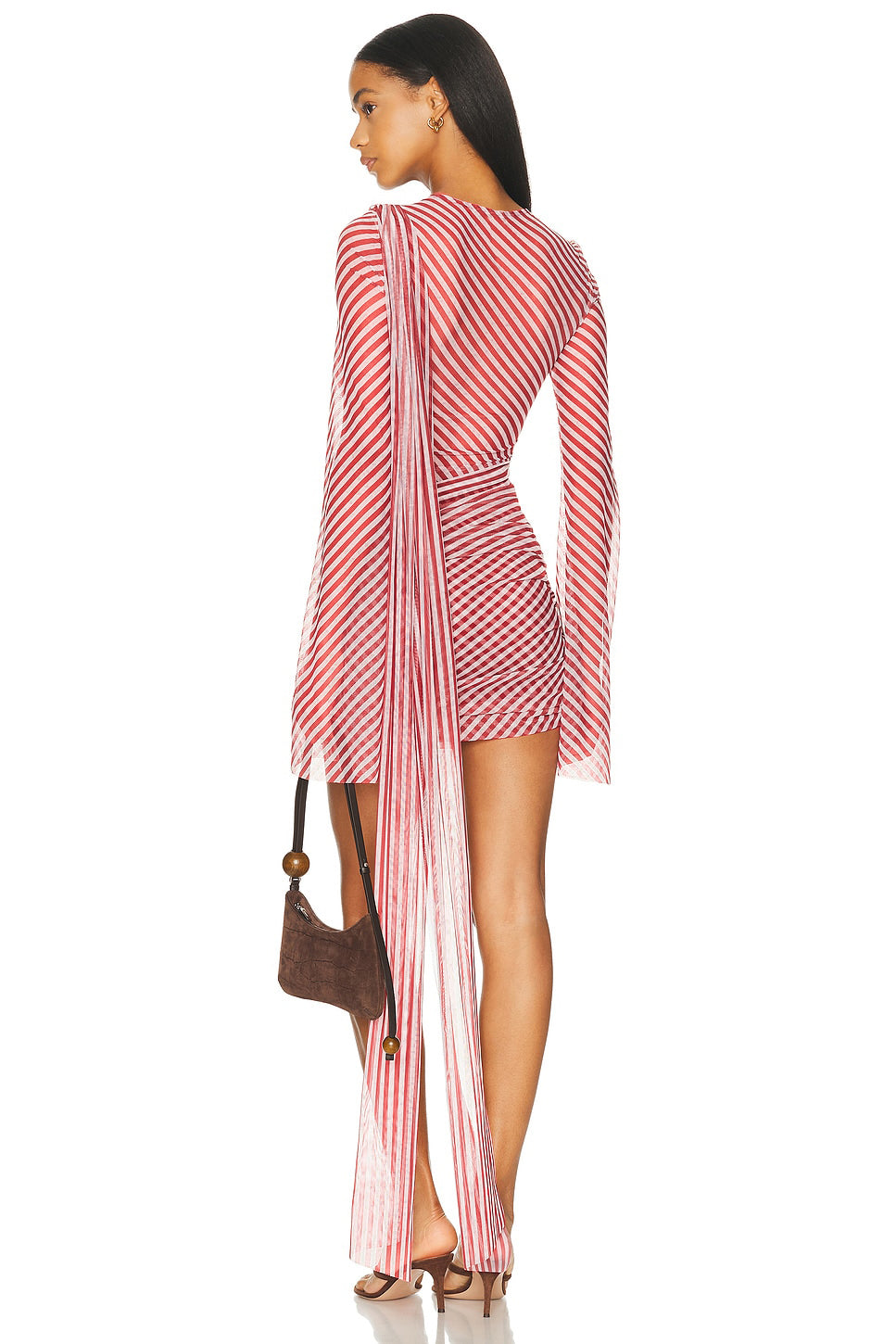 Mesh Stripe See-Through Mini Dress
